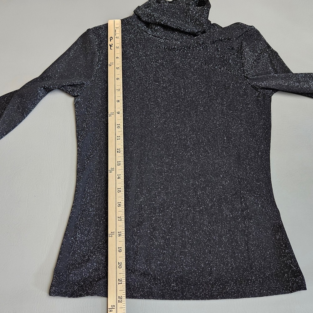 Black Sparkle Turtleneck Top - Women's Long Sleeve - Picture 6 of 7